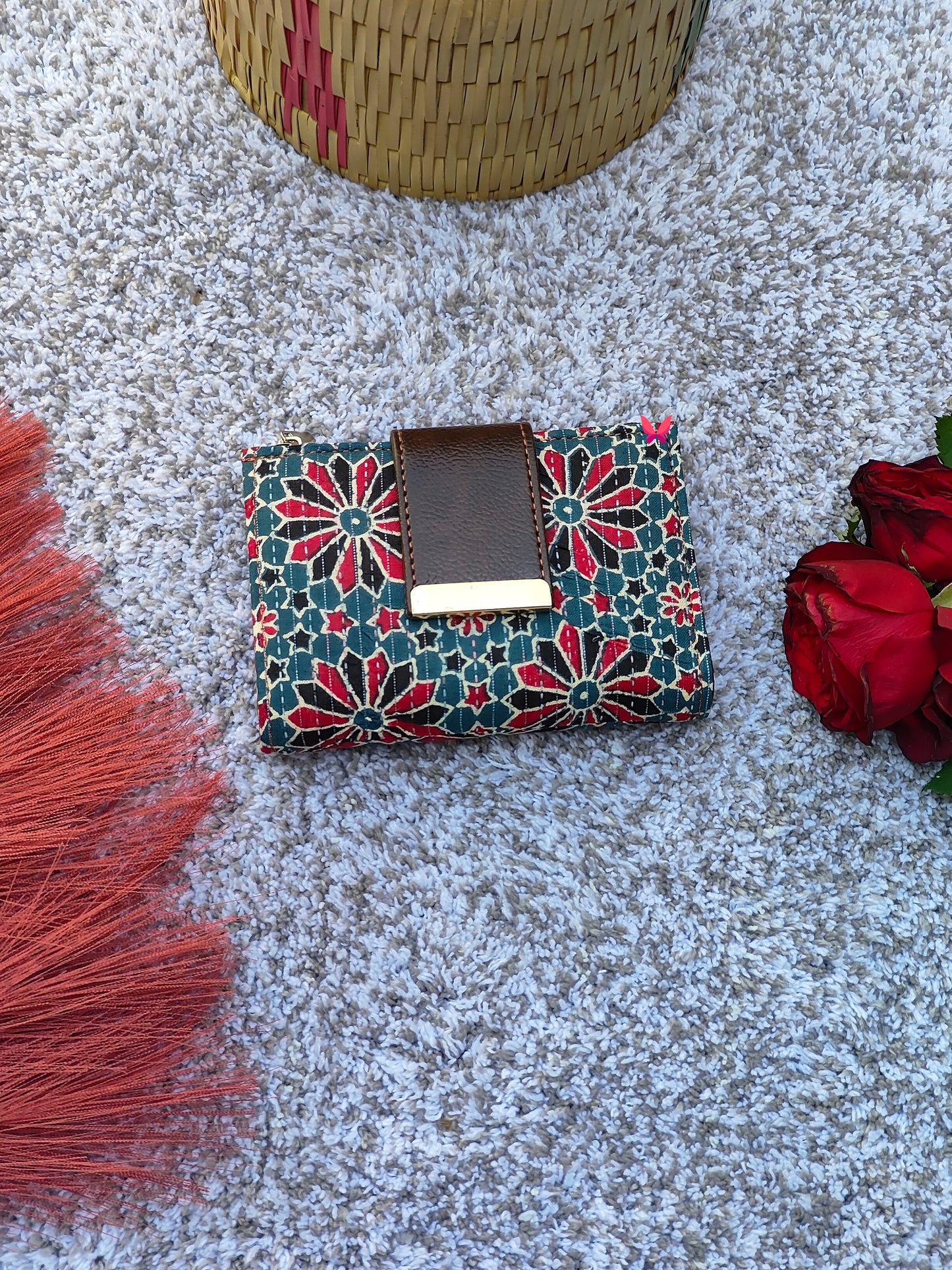 Beautiful small floral print wallet