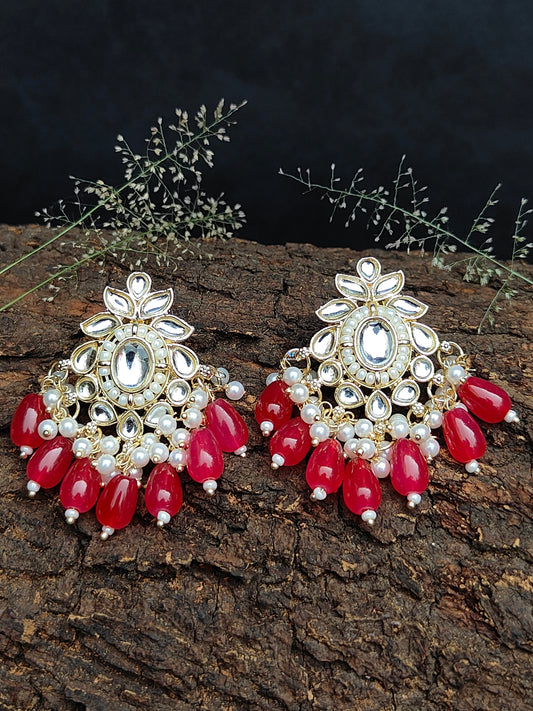 Beautiful kundan flower earrings