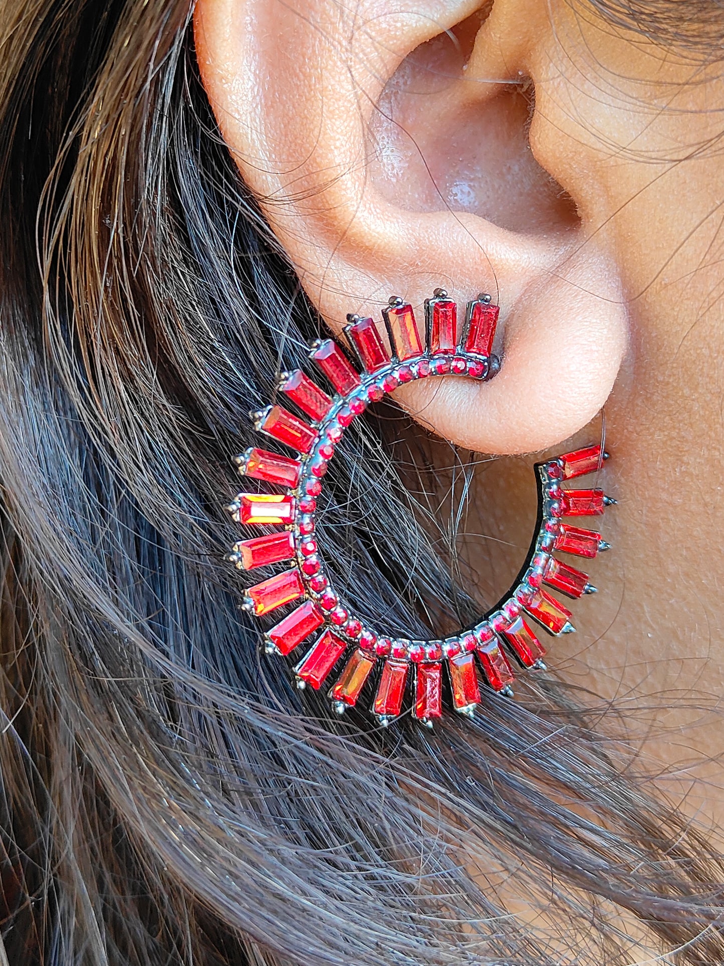 Beautiful red stone earrings