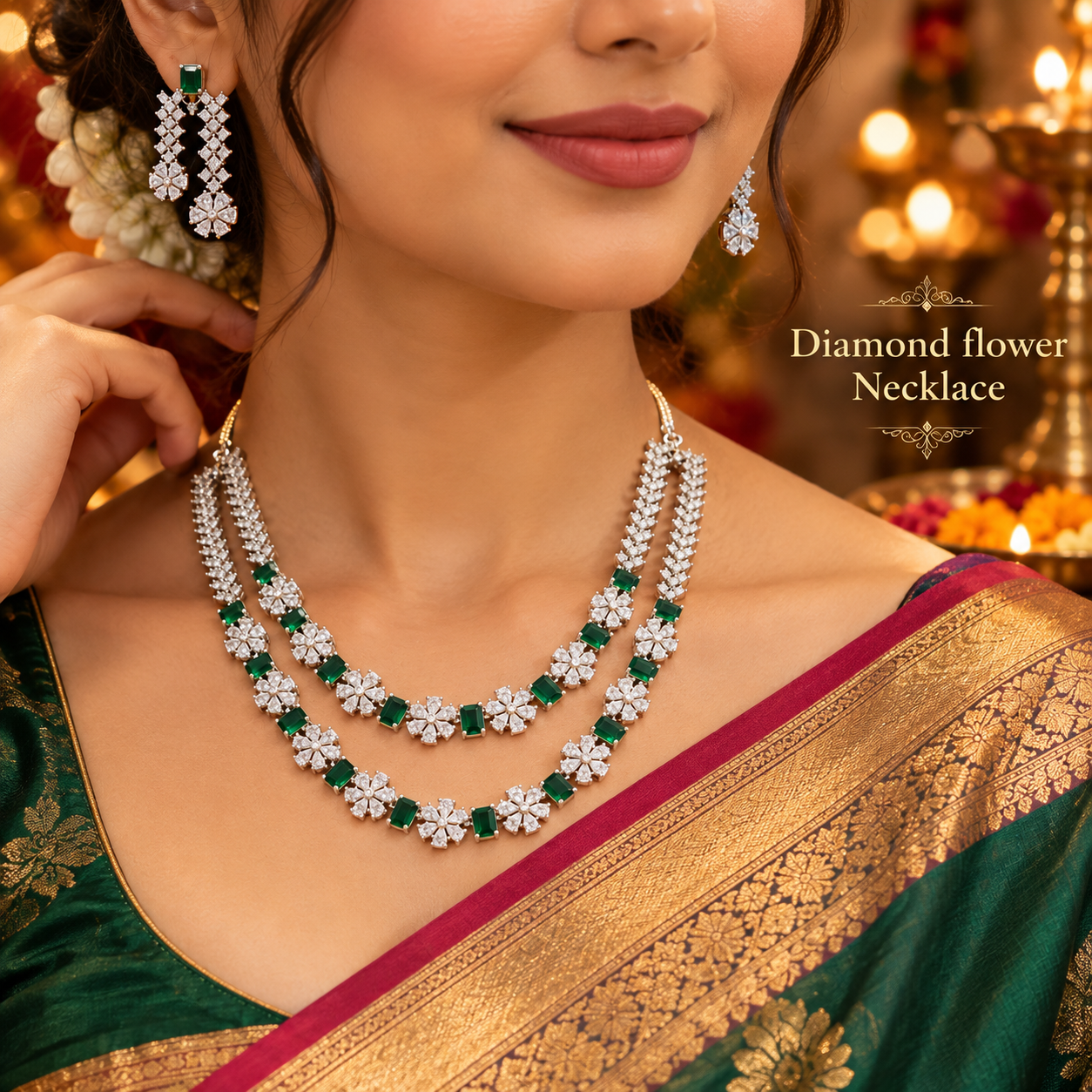 Diamond Flower Necklace