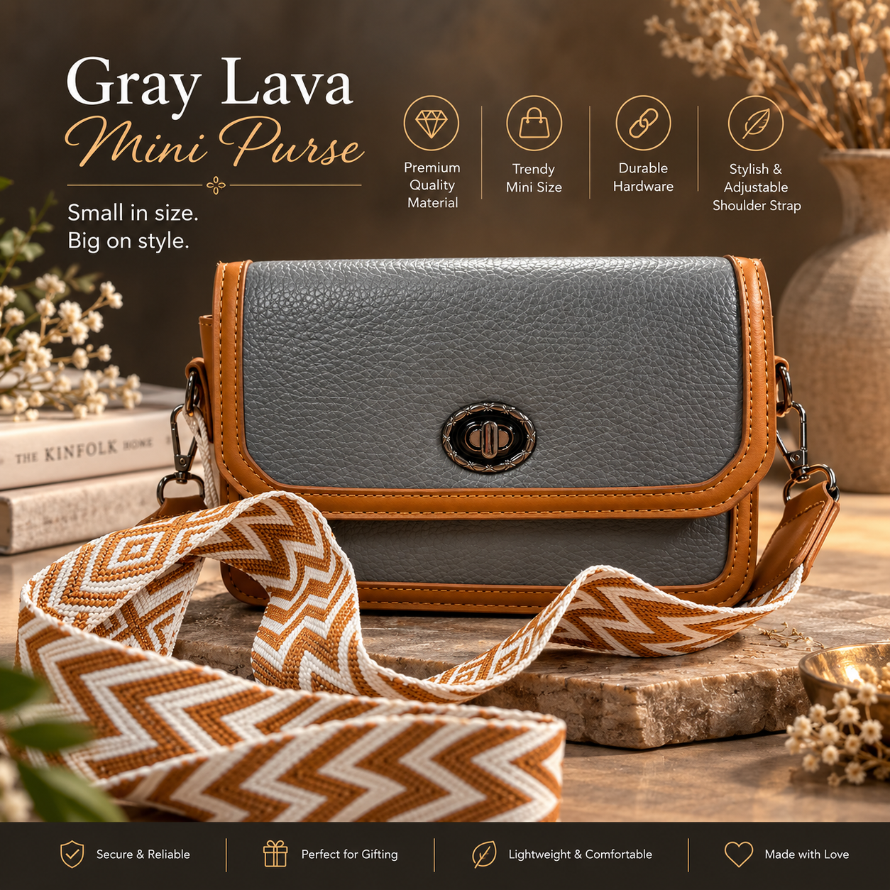 Gray Lava Mini Purse 