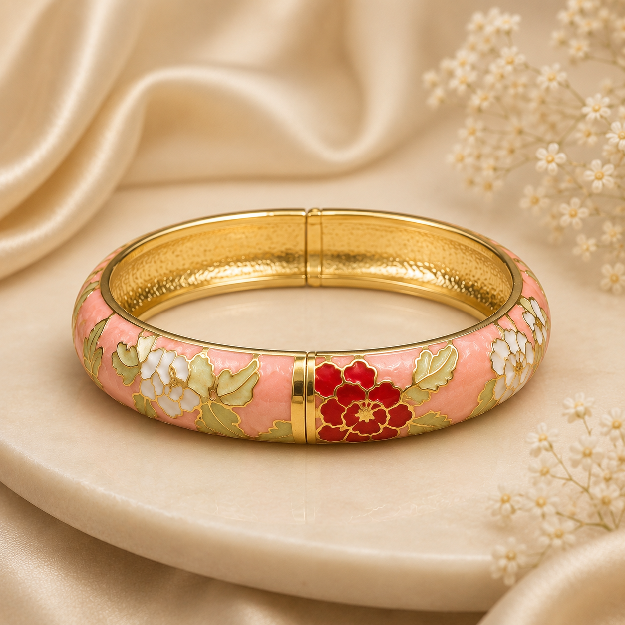 Pestel  Pink Floral Bangle