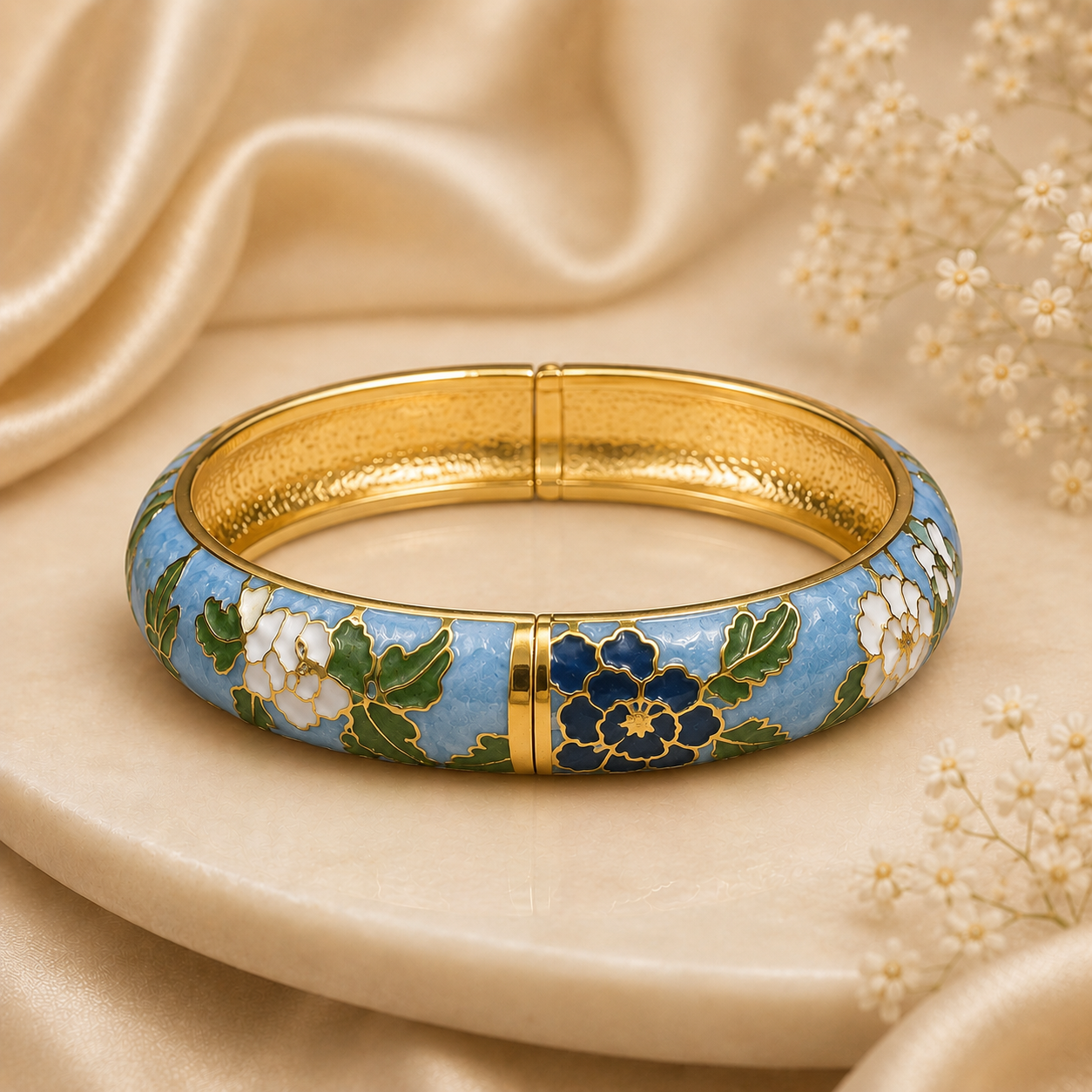 Pestal light blue floral 
