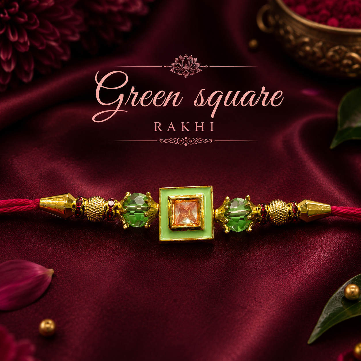 Green Square Rakhi