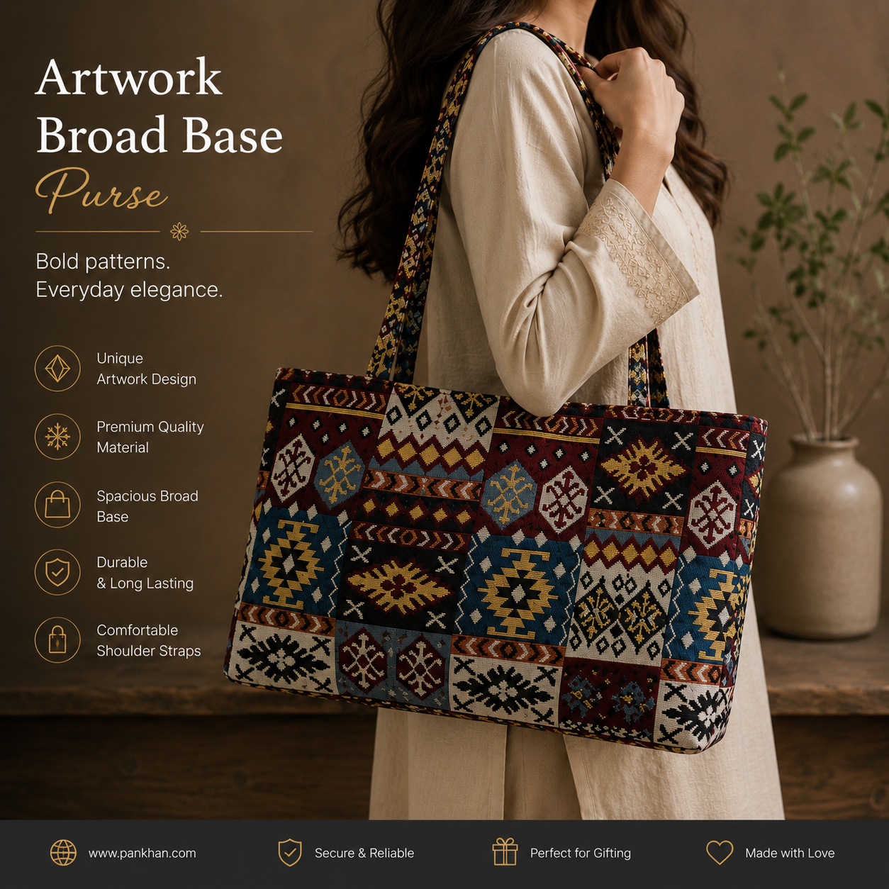 Artwork Broad Base purse
