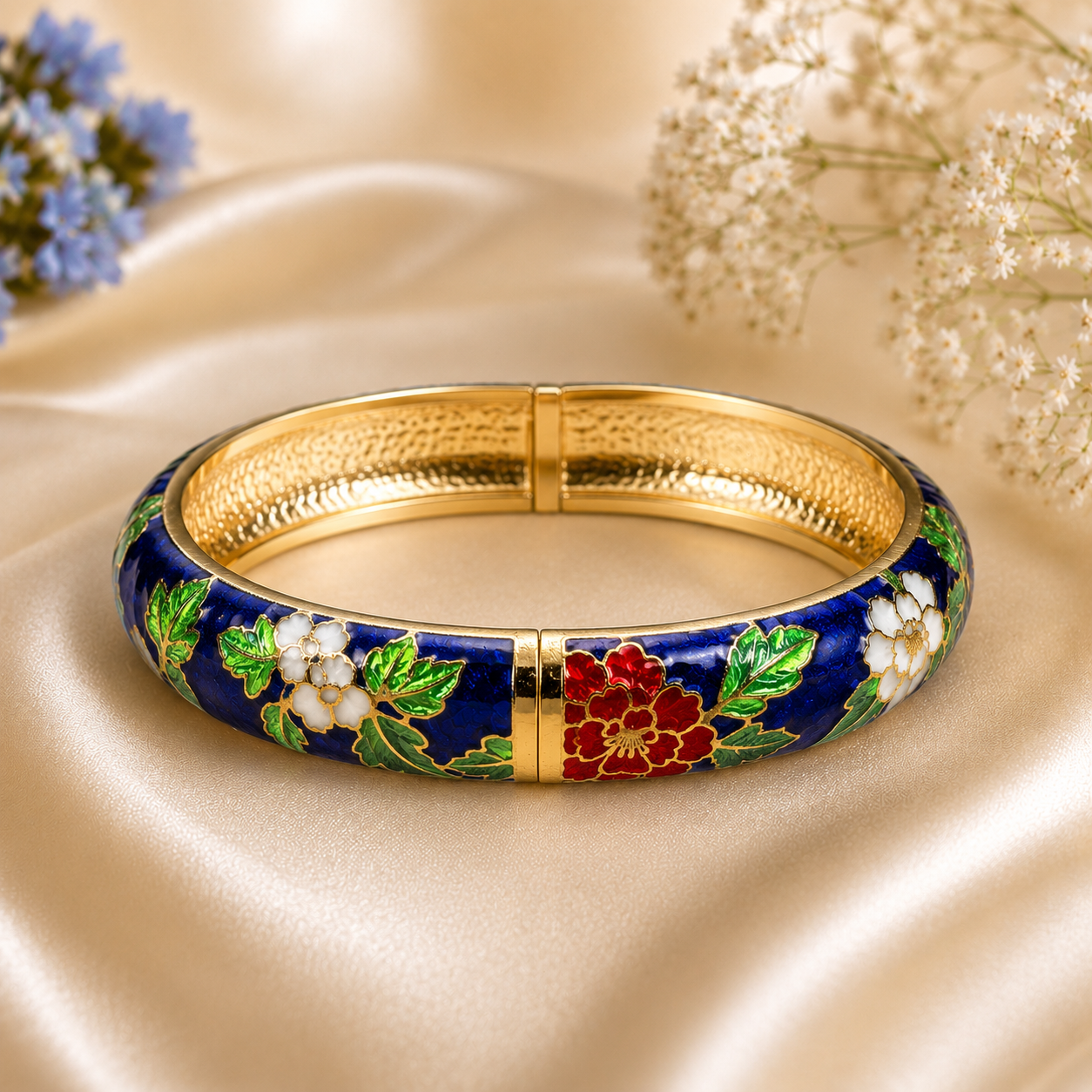 Navy Floral Bangal