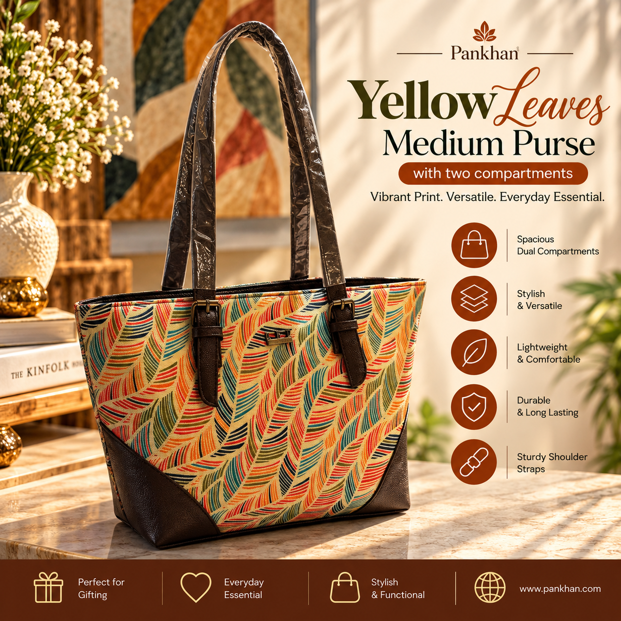 YellowLeaves Medium - 2 Compartments 