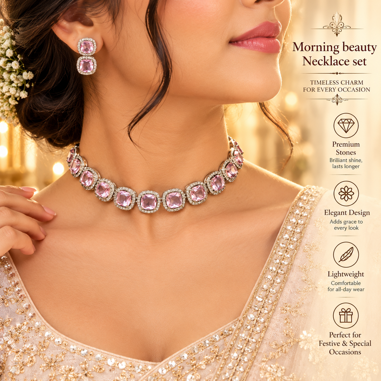 Morning Beauty Necklace set (choker)