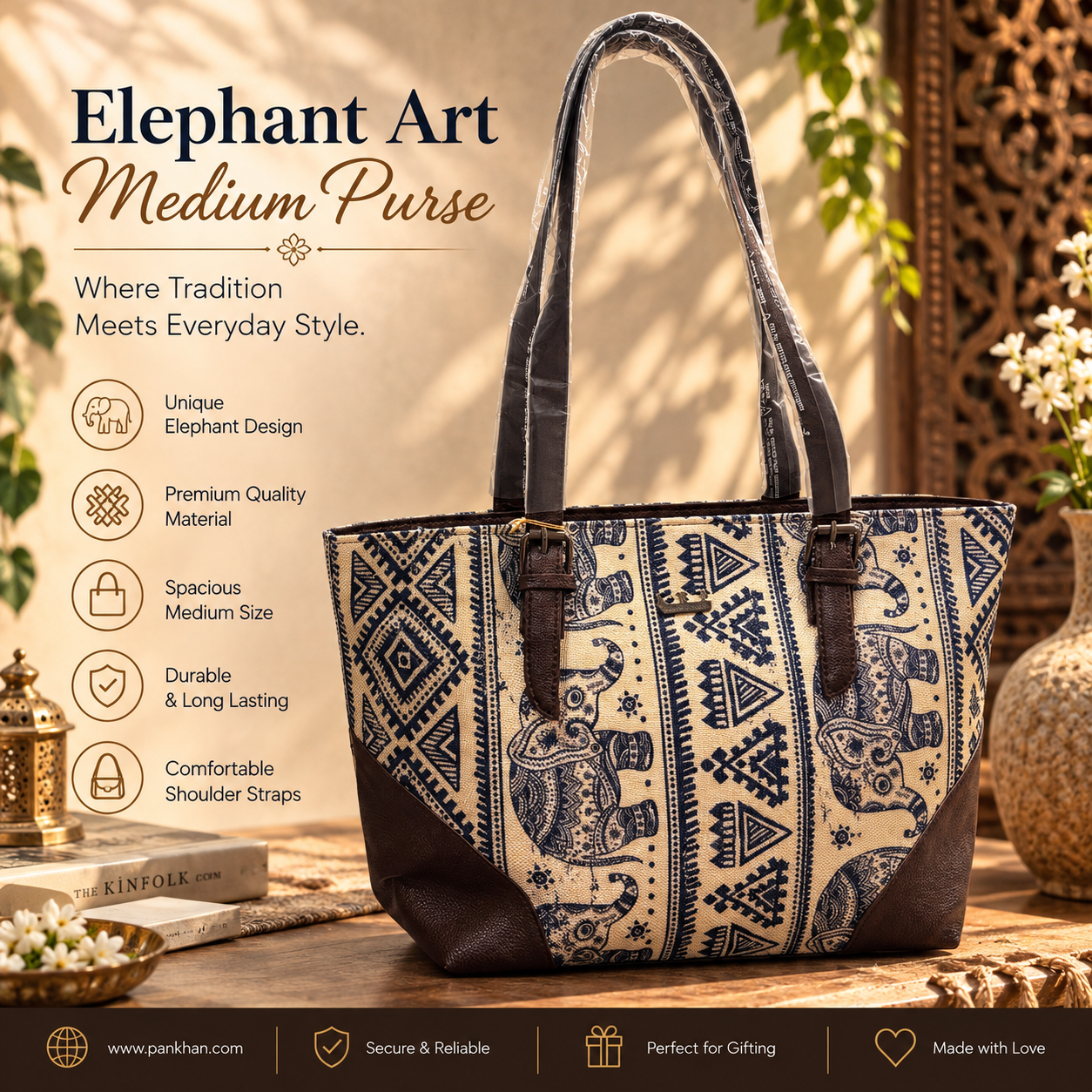 Elephant Art Medium Purse